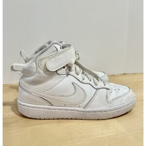 Nike Court Borough Mid 2 Youth Size 4Y All White CD7782-100 Basketball Shoes